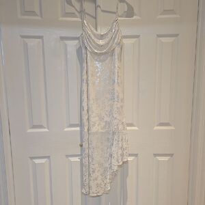 Elegant White Silver  Dress